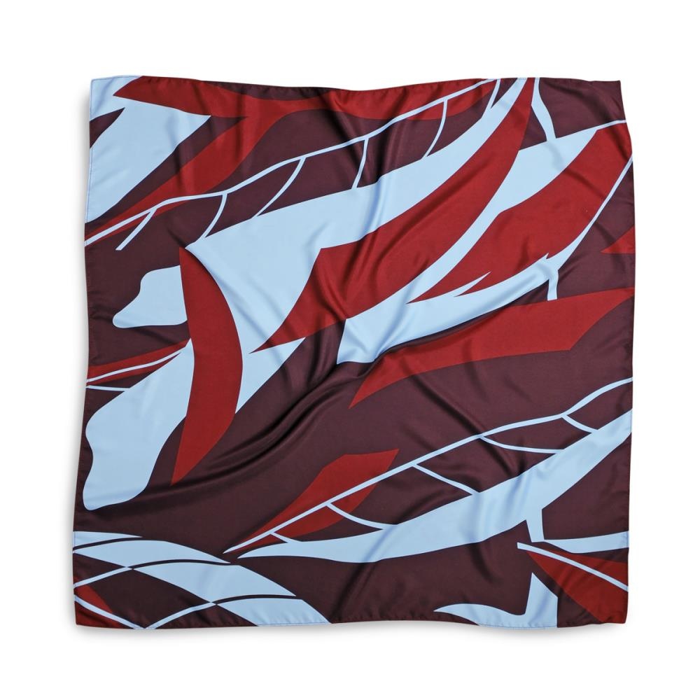 Tuch Muster Aubergine Hellblau quadratisch - 2