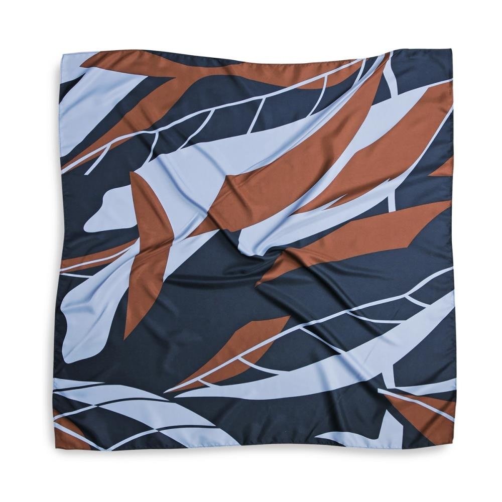 Tuch Muster Blau Rostbraun quadratisch - 2