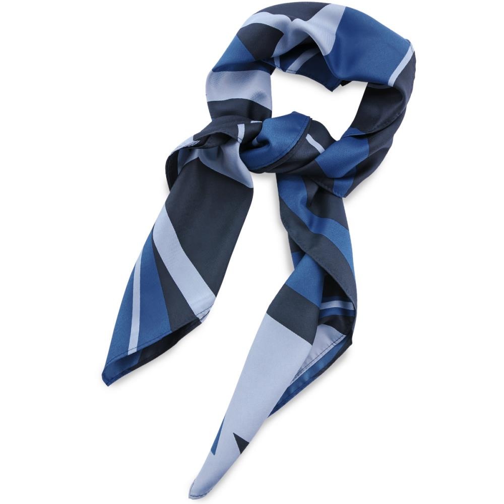 Tuch Muster Denimblau Weiß quadratisch - 1