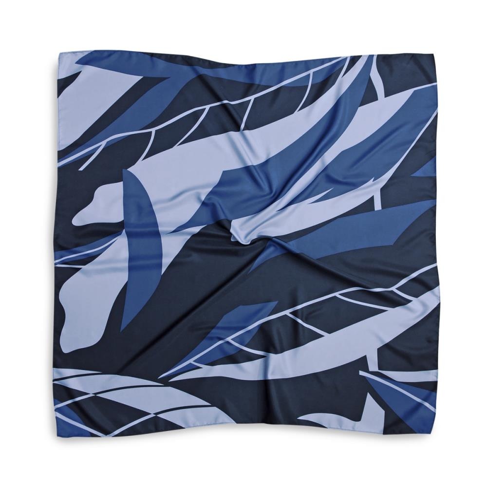 Tuch Muster Denimblau Weiß quadratisch - 2