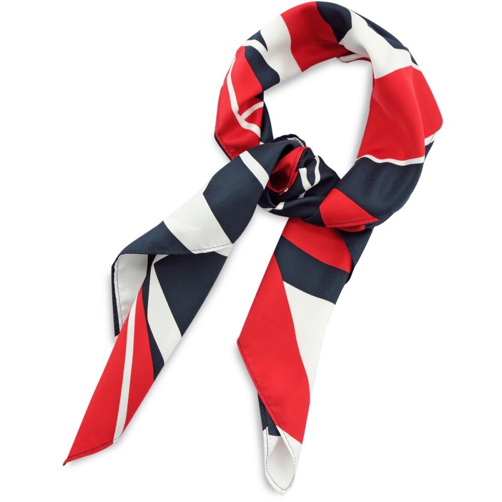 Tuch Muster Navy Rot quadratisch - 1