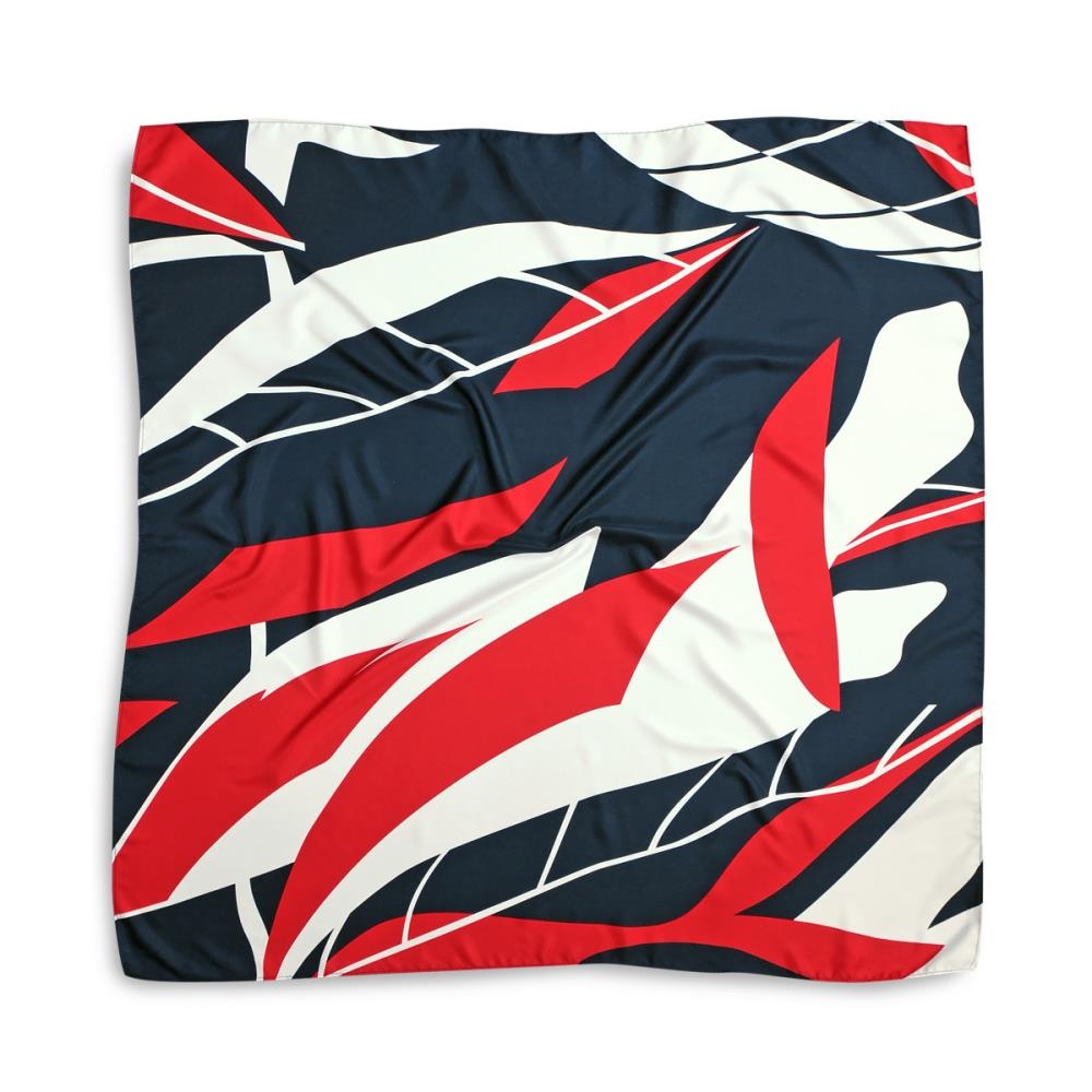 Tuch Muster Navy Rot quadratisch - 2