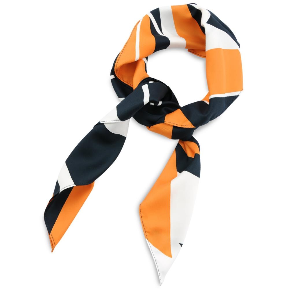 Tuch Muster Orange Weiß quadratisch - 1