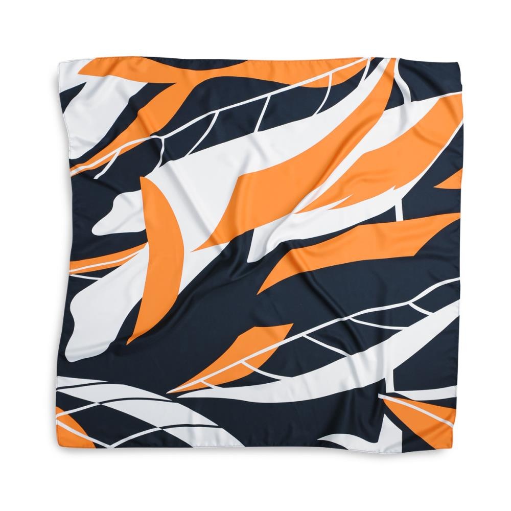 Tuch Muster Orange Weiß quadratisch - 2