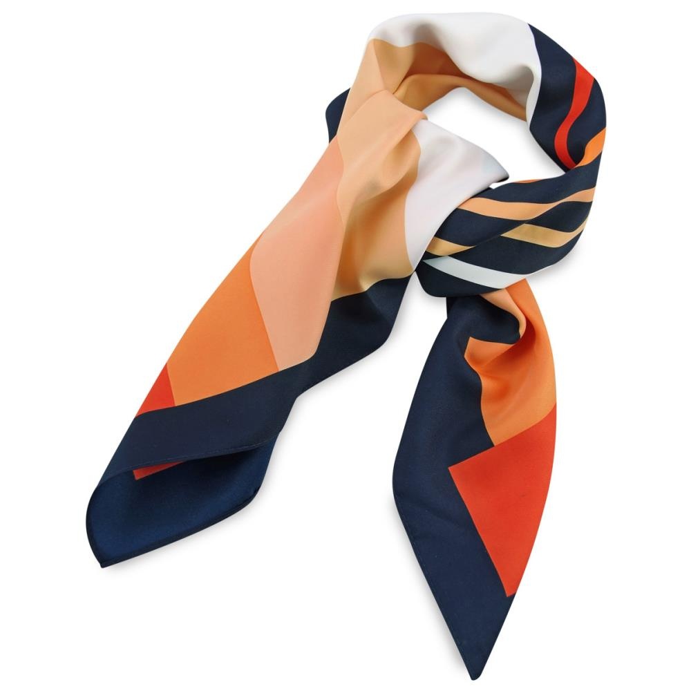 Tuch Orange gestreift quadratisch - 1