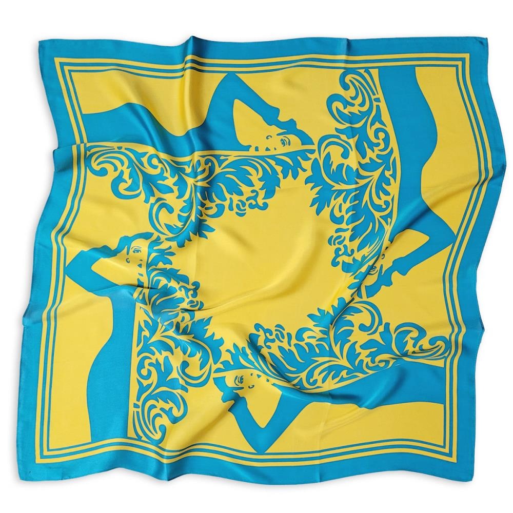 Tuch Viva Silk yellow blue - 2