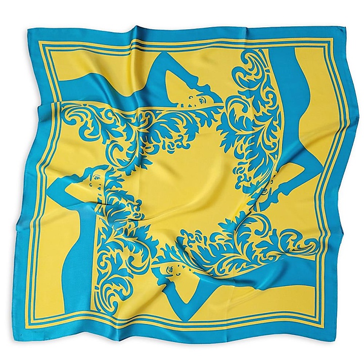 Tuch Viva Silk yellow blue