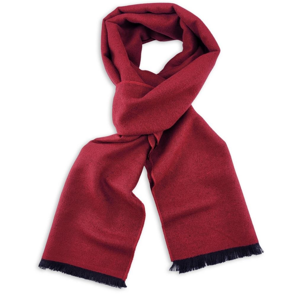 Unisex Schal einfarbig Viskose bordeauxrot länglich - 1