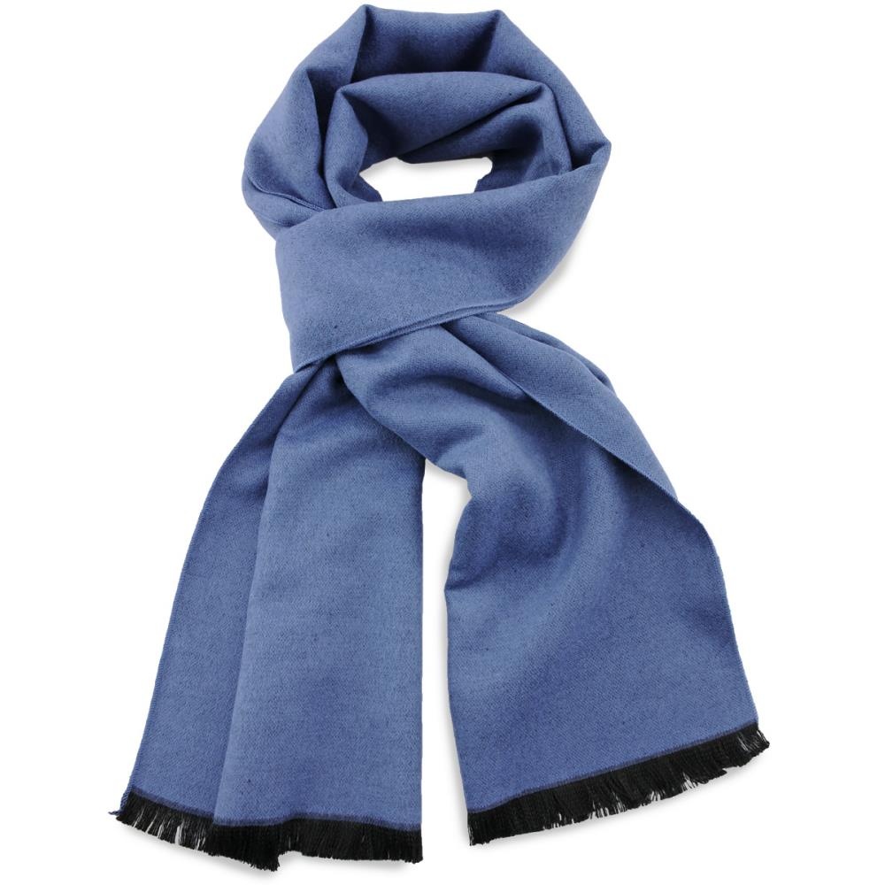 Unisex Schal einfarbig Viskose denimblau länglich - 1