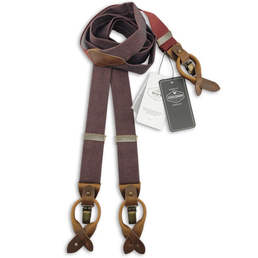 WORK Hosenträger burgundy Denim - 1