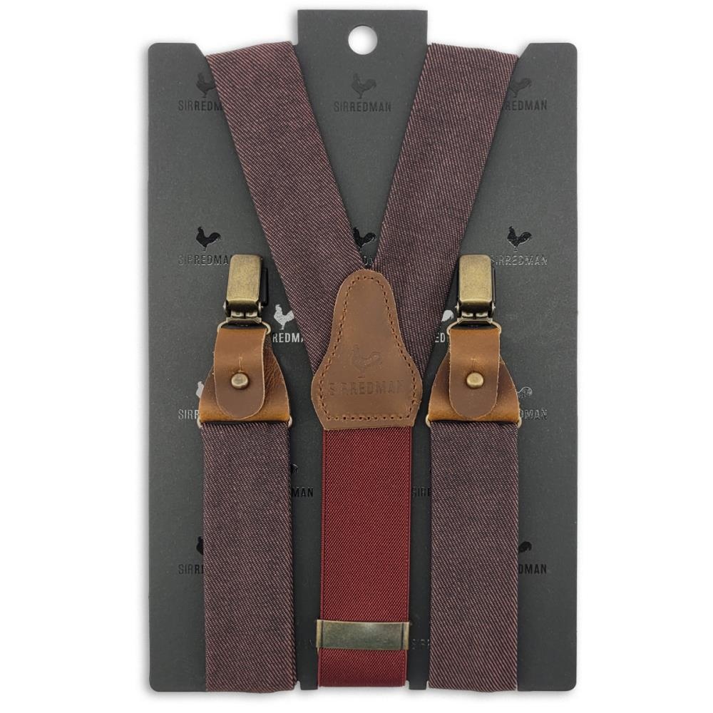 WORK Hosenträger burgundy Denim - 2
