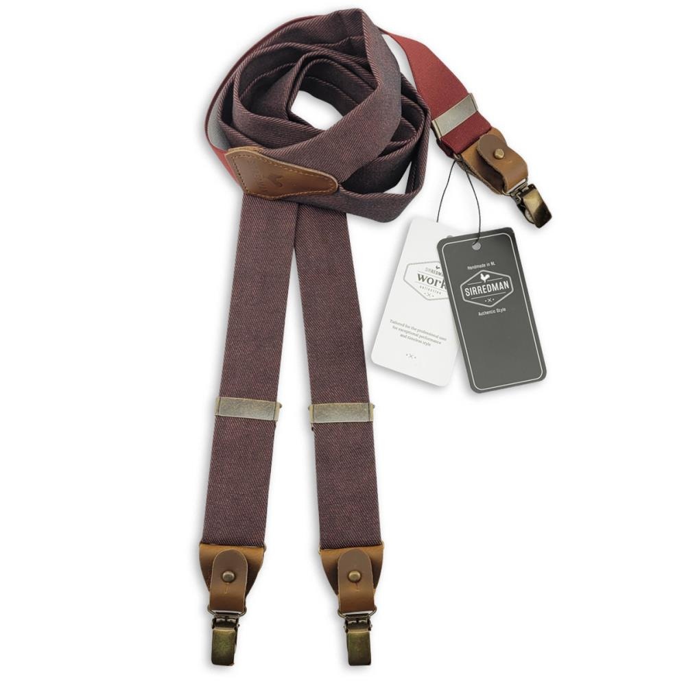 WORK Hosenträger Denim burgundy - 1
