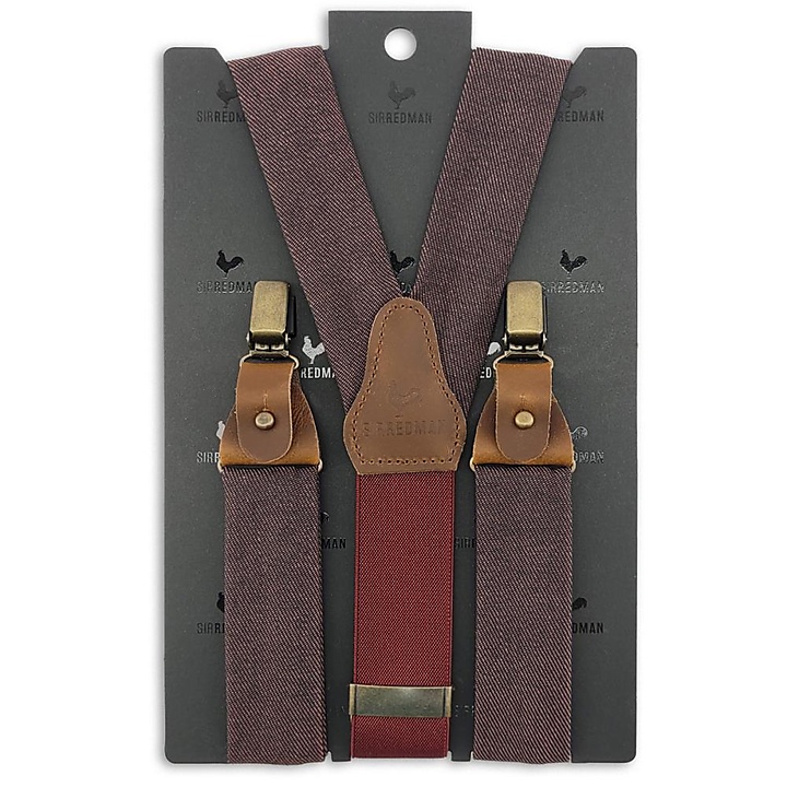 WORK Hosenträger Denim burgundy