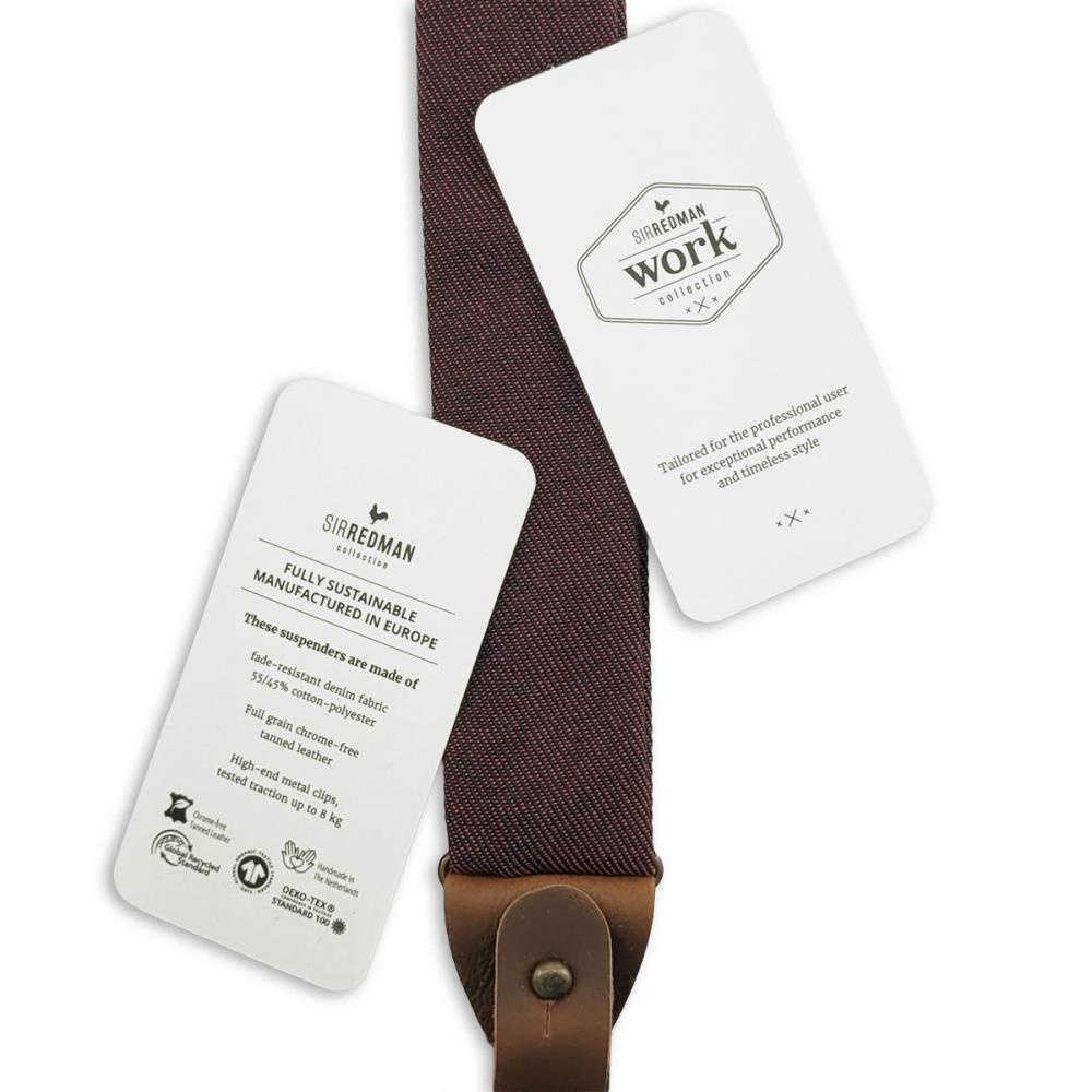 WORK Hosenträger Denim burgundy - 3