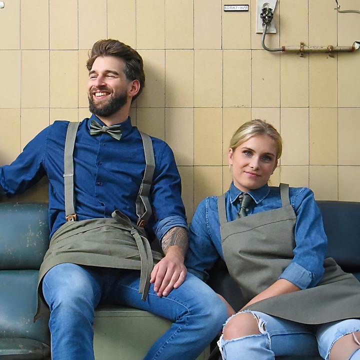 WORK Hosenträger Denim grün