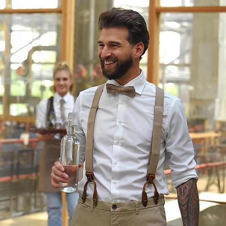 WORK Hosenträger Denim taupe
