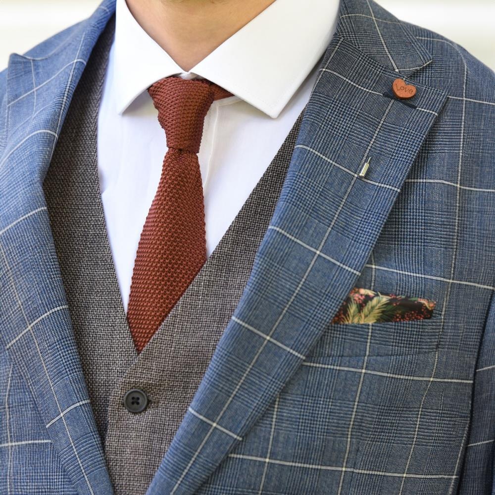 WORK Strickkrawatte rostbraun - 1